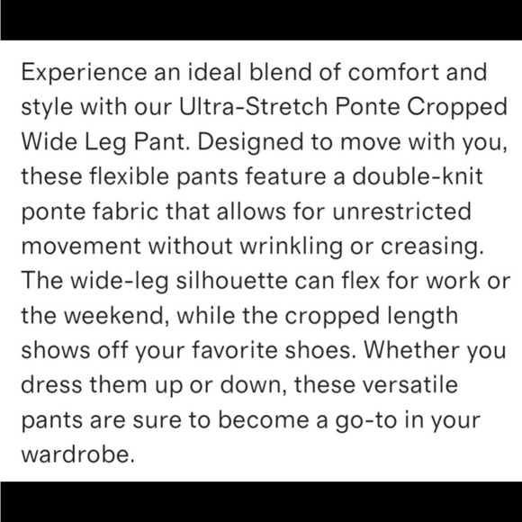 Quince Ultra-Stretch Ponte Cropped Wide Leg Pants Black Size 2 - Picture 5 of 5